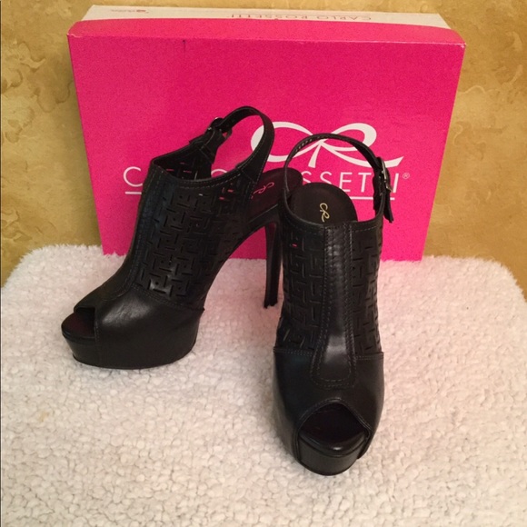 NEW Peep Toe Black Platform Sandals - Picture 9 of 10